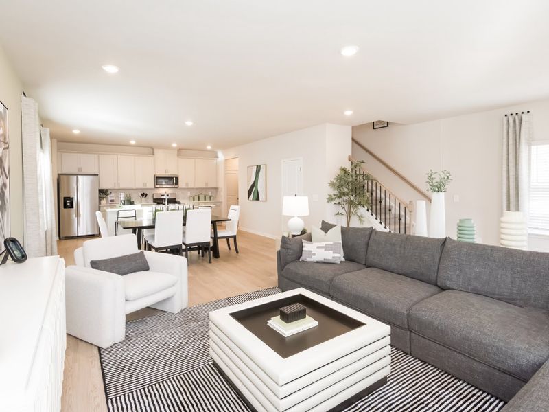 Furnished interior in a model home at Marshburn Landing - Bungalow Series in Wendell (Image 5).