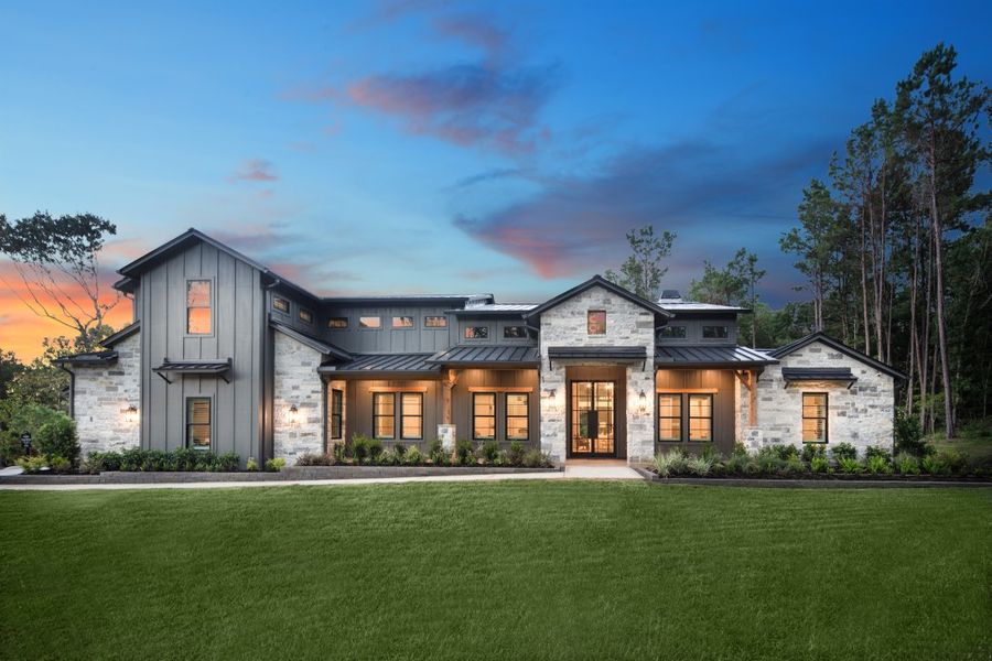 Front exterior of a home in the Aune Ranch community, located in Copper Canyon, TX (Image 9).