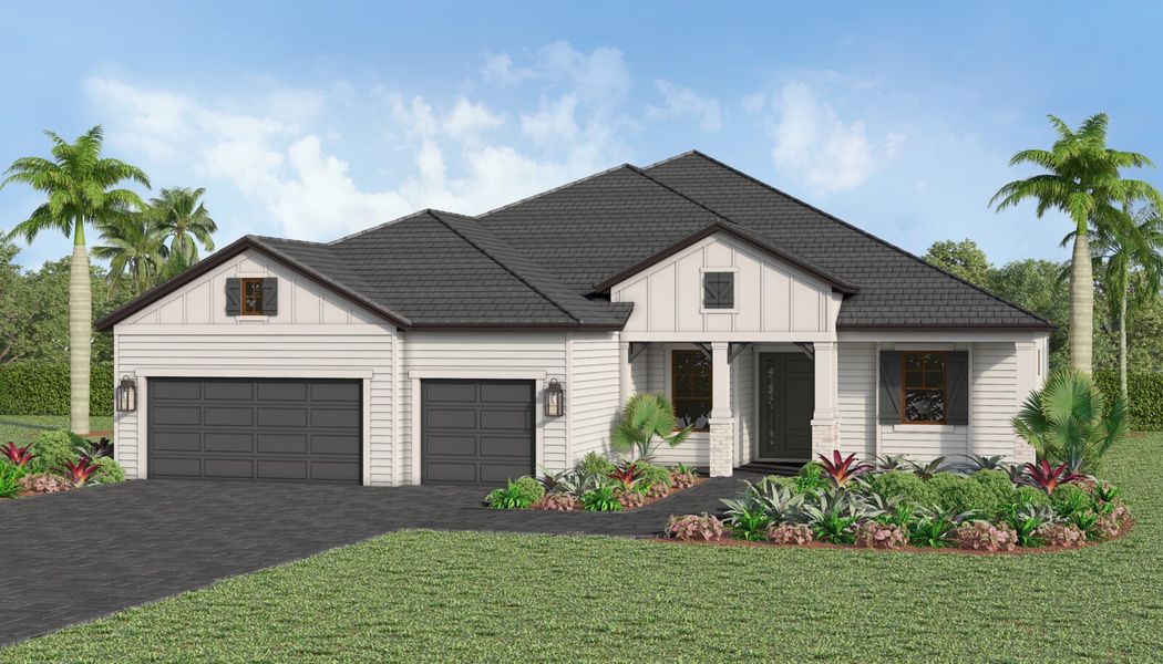 Front exterior of a home in the Kingston community, located in Estero, FL (Image 5).