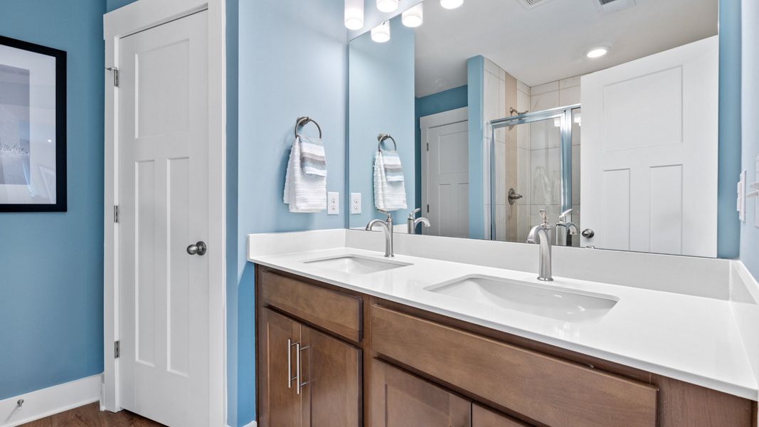 Furnished interior in a model home at Gresham Station in Simpsonville (Image 19).