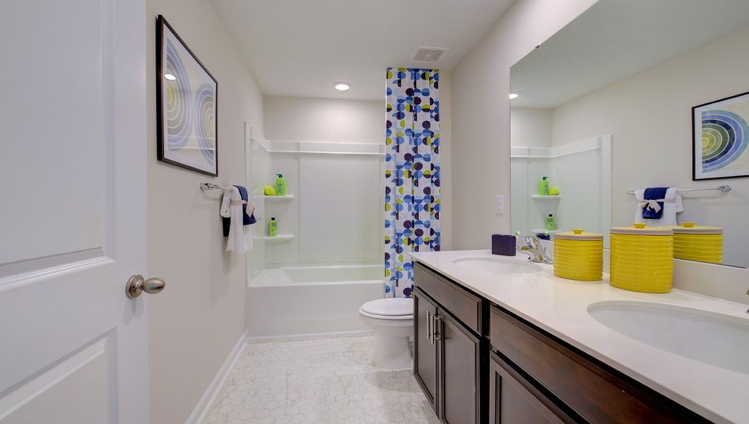 Furnished interior in a model home at Tap Root Farms in Fletcher (Image 25).