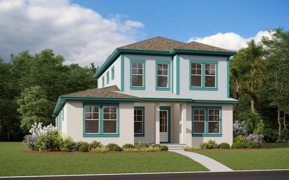 Front exterior of a home in the Laureate Park 50' community, located in Orlando, FL (Image 3).