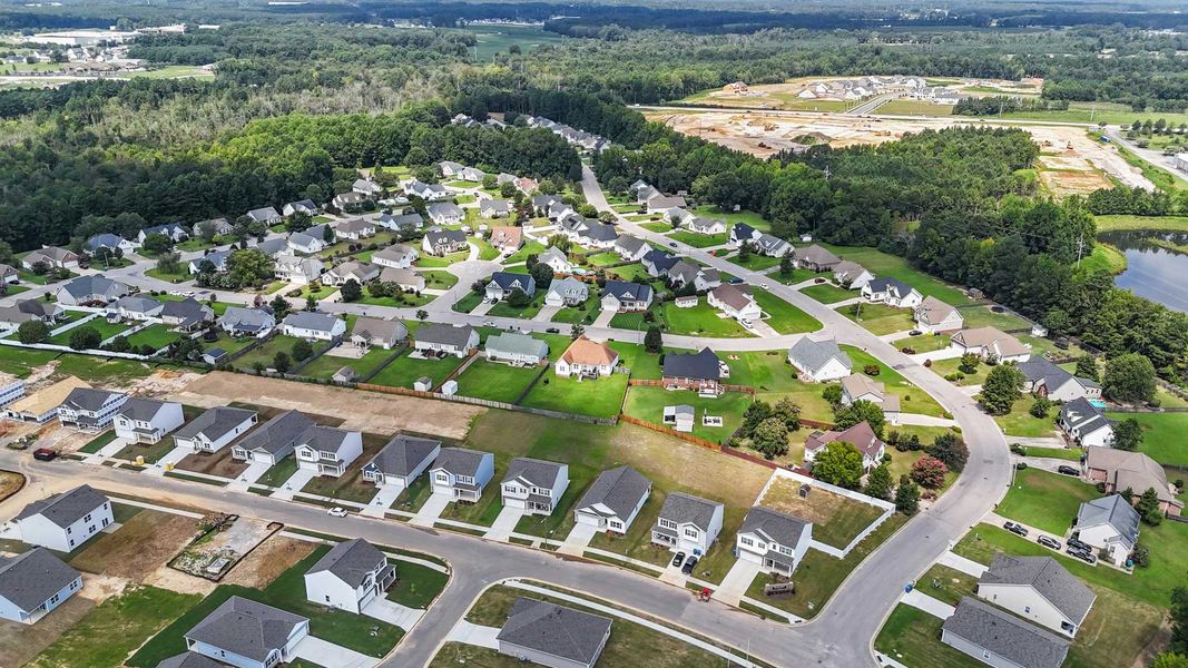 Aerial view of the Bedford Place community in Wilson, NC, showing layout and nearby surroundings (Image 10).
