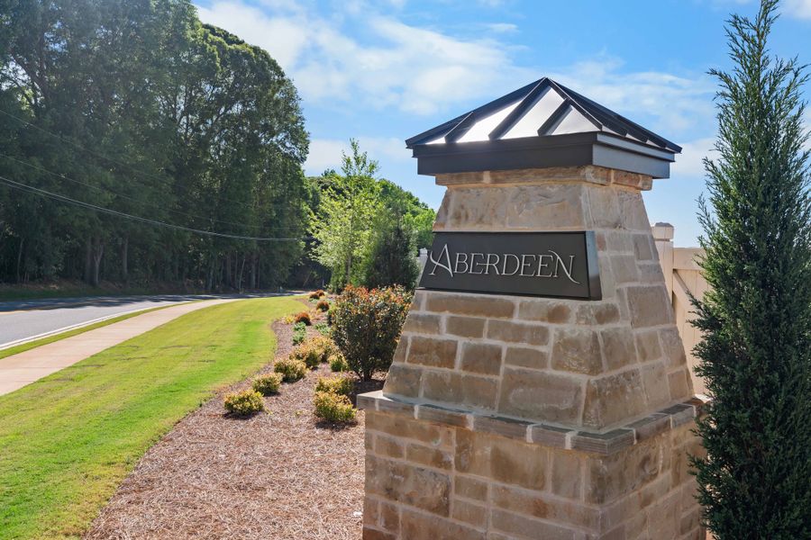 Entrance to the Aberdeen community in Hoschton, GA, featuring signage and landscaping (Image 6).