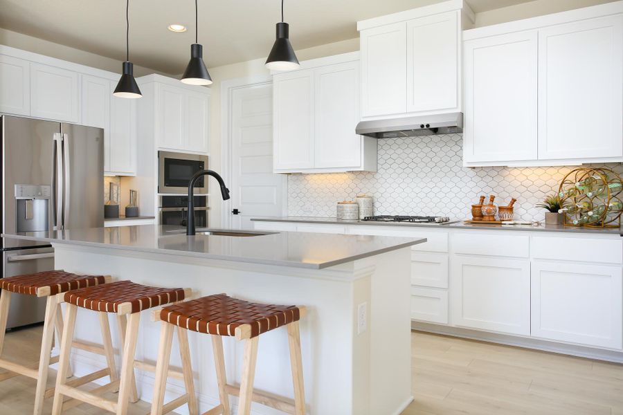 Furnished interior in a model home at Casetta Ranch in Kyle (Image 38).