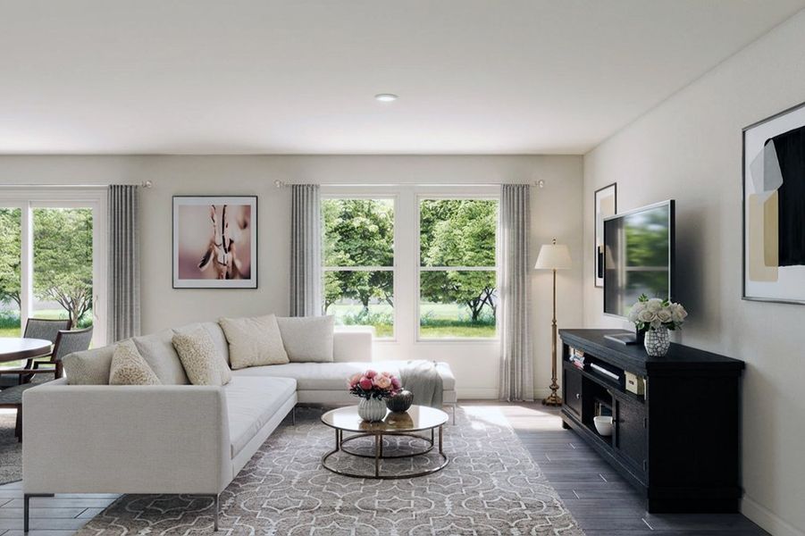 Furnished interior in a model home at Pirate's Cove Estates in Vidor (Image 6).