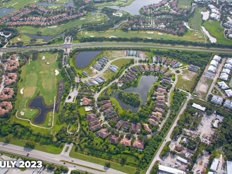 Aerial view of the The Falls at Grand Harbor community in Vero Beach, FL, showing layout and nearby surroundings (Image 16).
