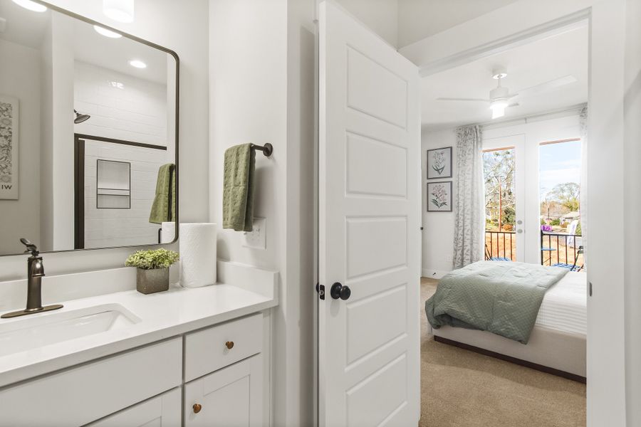 Furnished interior in a model home at Hawthorne Summit in Greenville (Image 19).