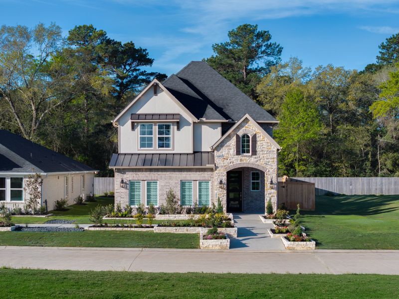 Front exterior of a home in the Sorella community, located in Tomball, TX (Image 4).