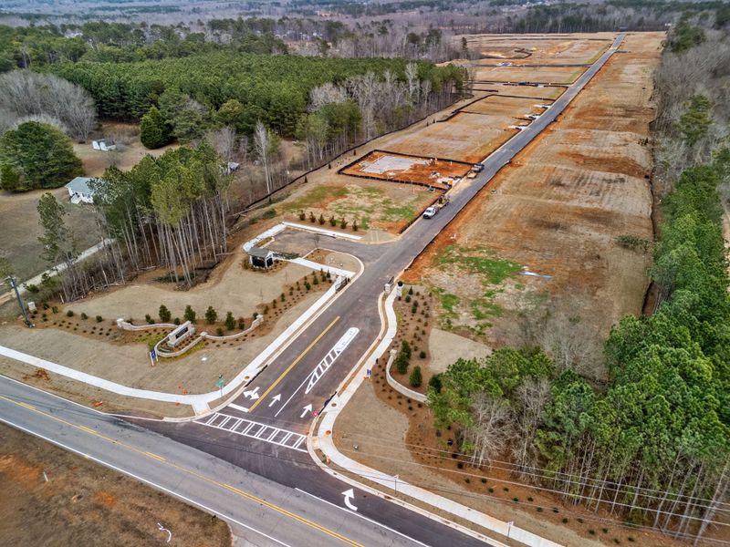A highway with a bridge over it.