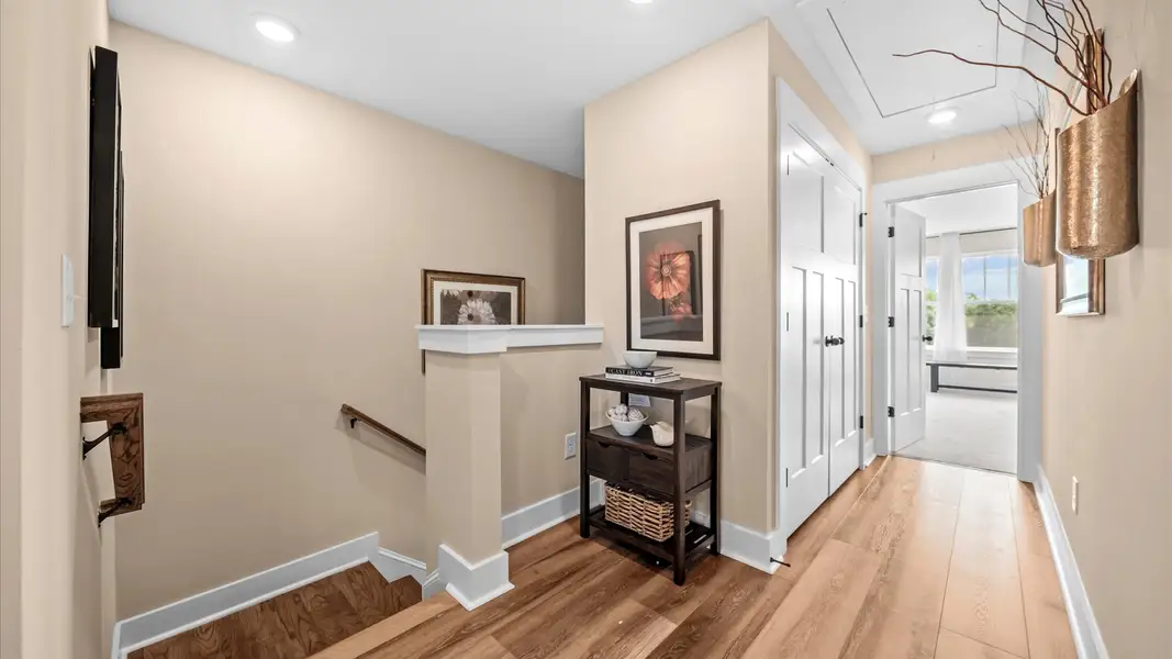 Furnished interior in a model home at Clarke Townes in Anderson (Image 5). Furnished interior in a model home at Clarke Townes in Anderson (Image 5).