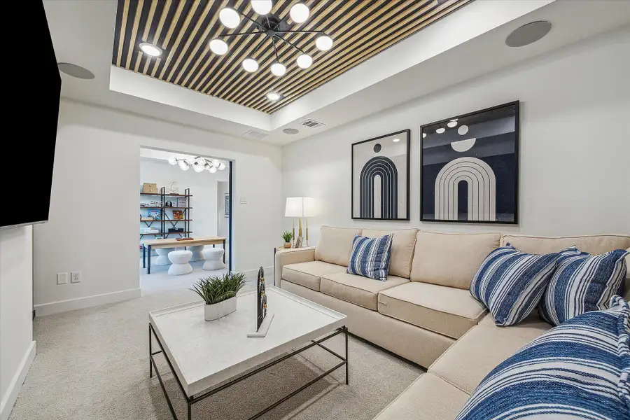 Furnished interior in a model home at Meridiana - 50' in Manvel (Image 16). Furnished interior in a model home at Meridiana - 50' in Manvel (Image 16).