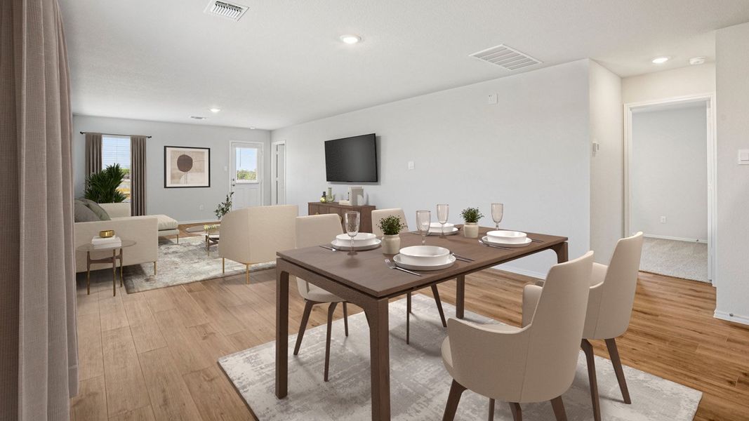 Furnished interior in a model home at The Villages at Schwertner Ranch in Jarrell (Image 9).
