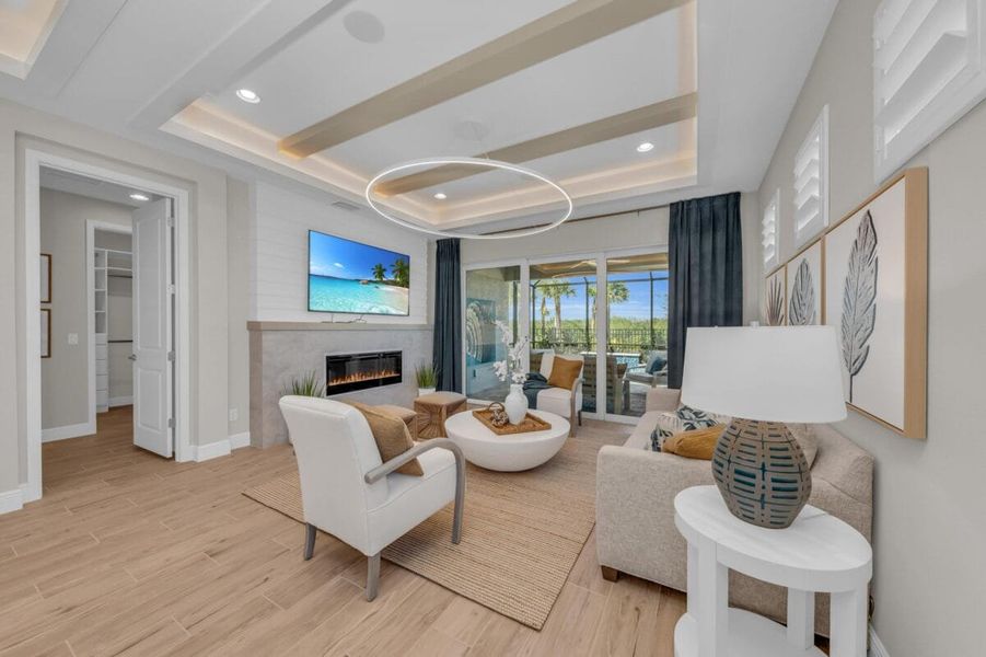 Furnished interior in a model home at Reflection Villas at Watercolor Place in Bradenton (Image 121).