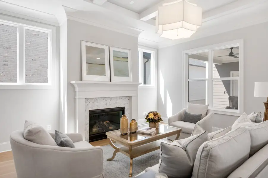 Furnished interior in a model home at SouthVale in Franklin (Image 7).