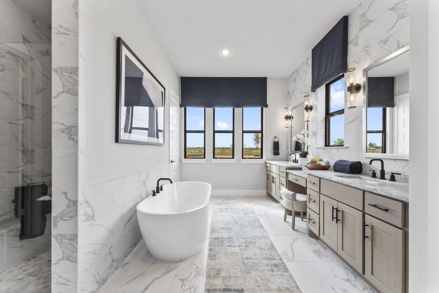 Furnished interior in a model home at Lakeview 100’s in Waller (Image 14).
