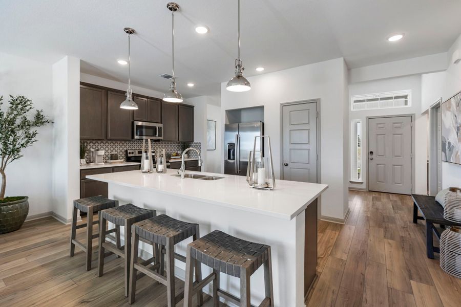 Furnished interior in a model home at Eastern Wells in Jarrell (Image 6). Furnished interior in a model home at Eastern Wells in Jarrell (Image 6).