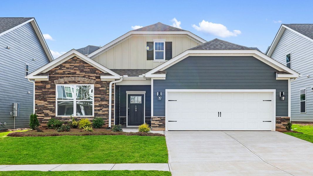 Front exterior of a home in the Cottonwood Ridge community, located in Piedmont, SC (Image 2).