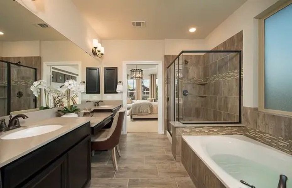 Furnished interior in a model home at The Overlook at Creekside in New Braunfels (Image 41).