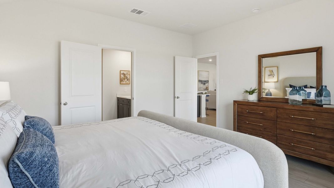 Furnished interior in a model home at Northspur in Terrell (Image 19).