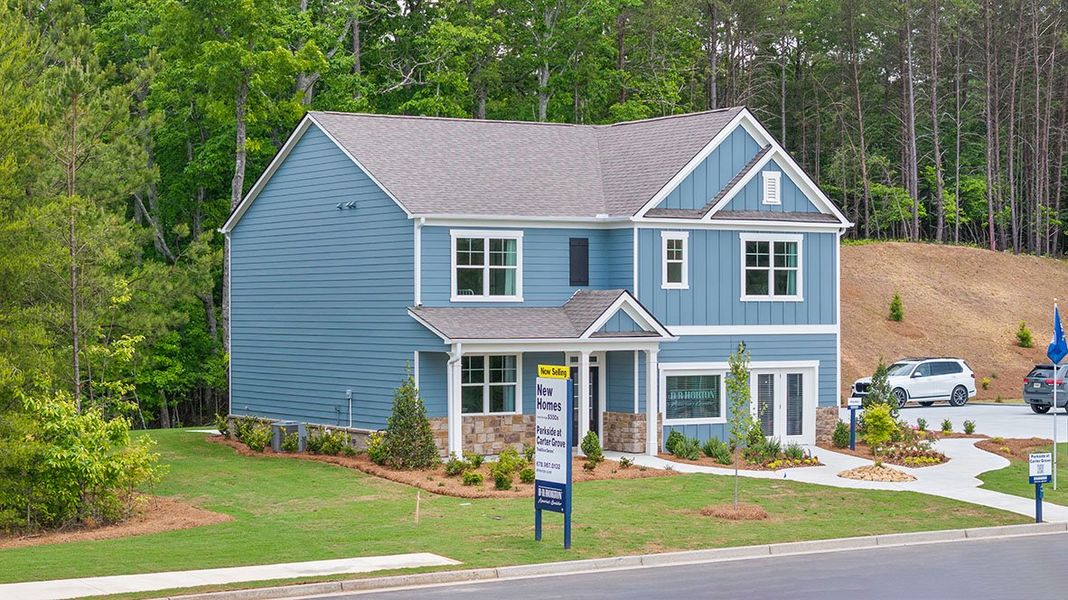 Front exterior of a home in the Parkside at Carter Grove community, located in Cartersville, GA (Image 5). Front exterior of a home in the Parkside at Carter Grove community, located in Cartersville, GA (Image 5).