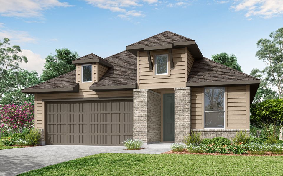Front exterior of a home in the Landmark community, located in Denton, TX (Image 18).