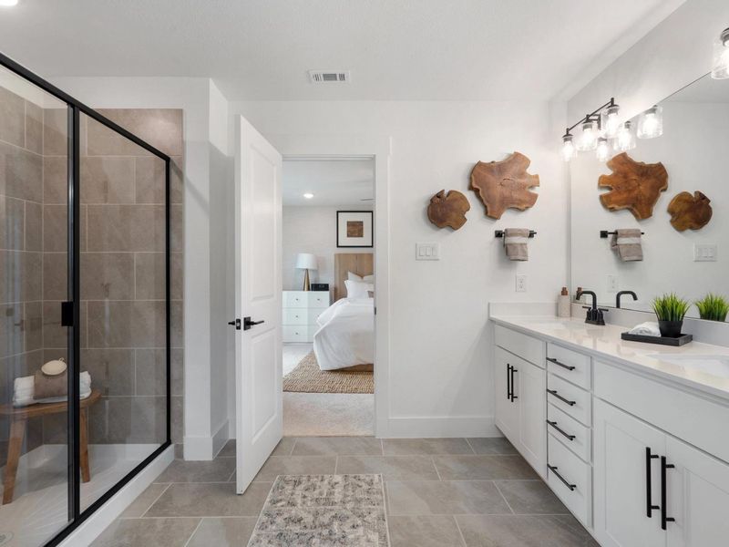 Furnished interior in a model home at Lake Park Villas in Wylie (Image 10).