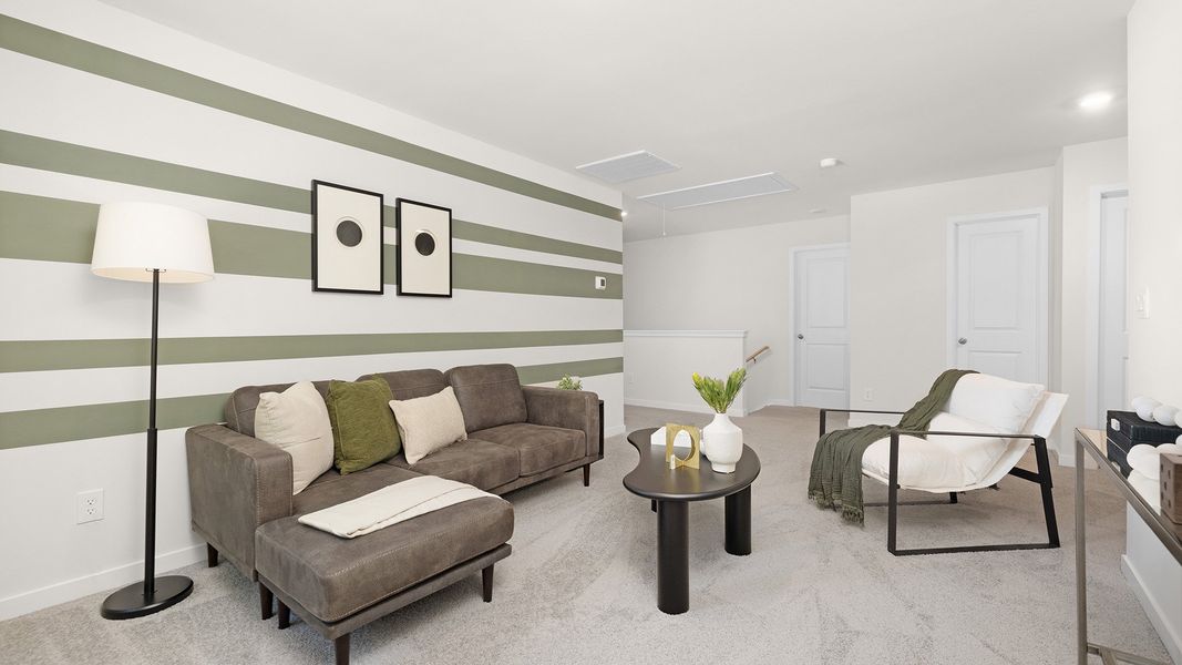 Furnished interior in a model home at Reedy Creek Preserve in Charlotte (Image 24).