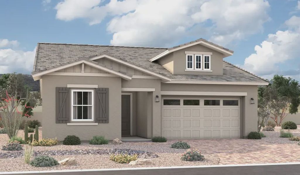 Front exterior of a home in the Portfolio at Lucero community, located in Goodyear, AZ (Image 11).