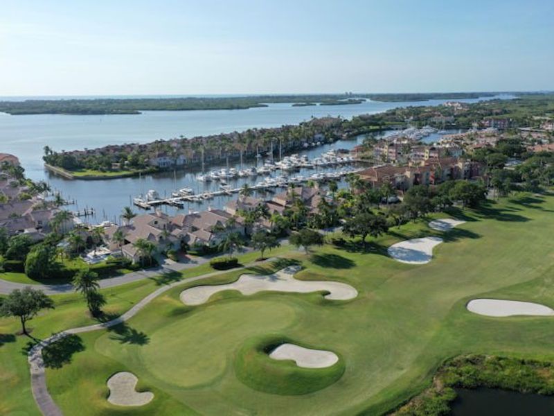 Aerial view of the The Reserve at Grand Harbor community in Vero Beach, FL, showing layout and nearby surroundings (Image 14).