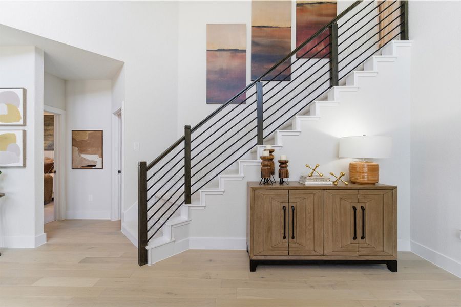 Furnished interior in a model home at Notting Hill in Converse (Image 26).