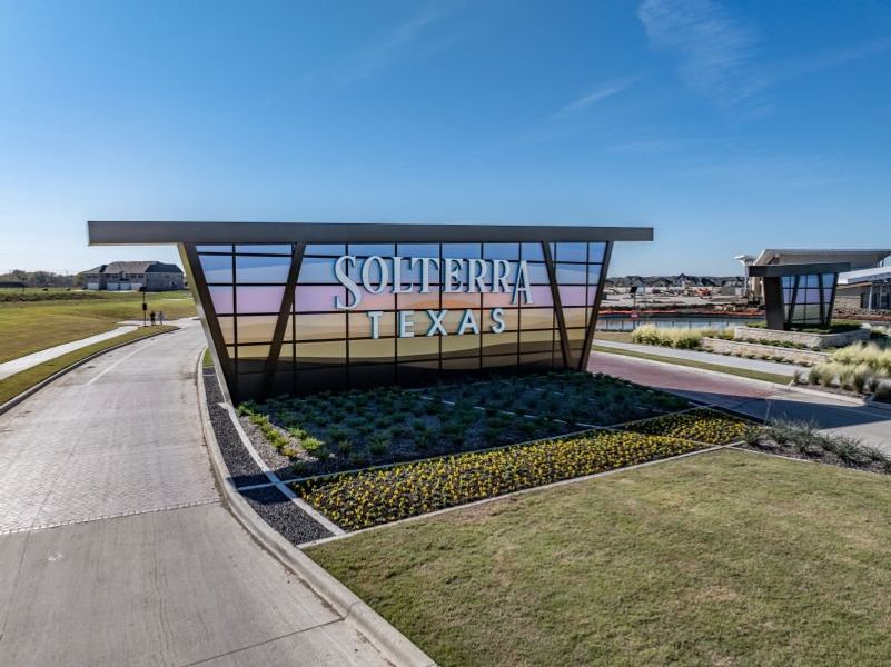 Entrance to the Solterra Texas community in Mesquite, TX, featuring signage and landscaping (Image 12).