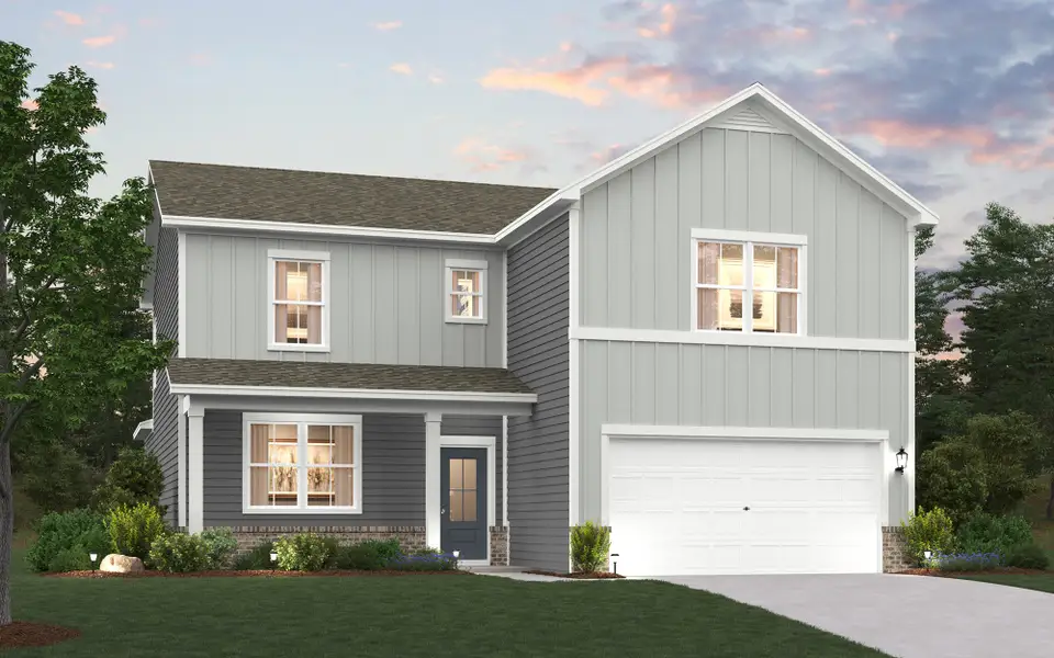 A house with a garage. A house with a garage.