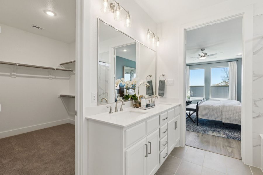 Furnished interior in a model home at Painted Tree Woodland West in McKinney (Image 59). Furnished interior in a model home at Painted Tree Woodland West in McKinney (Image 59).