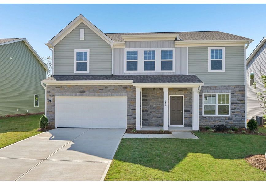 Front exterior of a home in the The Meadows community, located in Mebane, NC (Image 4).