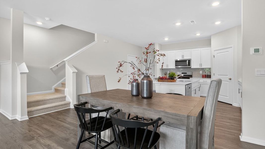 Furnished interior in a model home at The Townes at Anderson Farm in Wendell (Image 16). Furnished interior in a model home at The Townes at Anderson Farm in Wendell (Image 16).