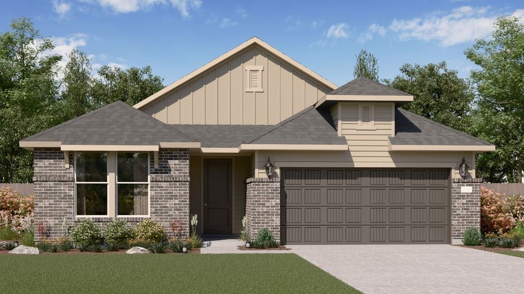 Front exterior of a home in the The Canopies community, located in Splendora, TX (Image 13).
