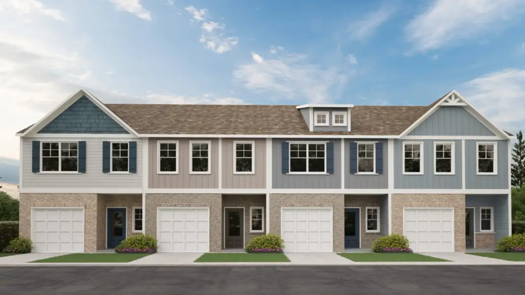 Front exterior of a home in the Vickers Point - Townhomes community, located in Fairburn, GA (Image 1). Front exterior of a home in the Vickers Point - Townhomes community, located in Fairburn, GA (Image 1).