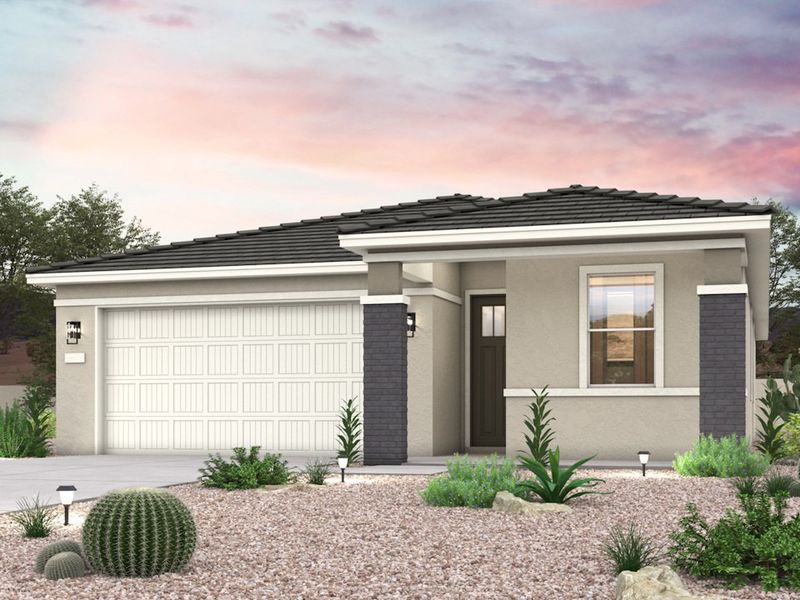 Front exterior of a home in the The Vistas Collection at Skyline Village community, located in San Tan Valley, AZ (Image 3).