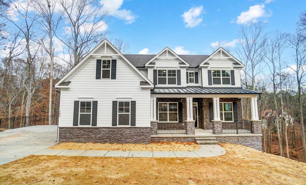 Front exterior of a home in the Peyton's Creek community, located in Statesville, NC (Image 1).