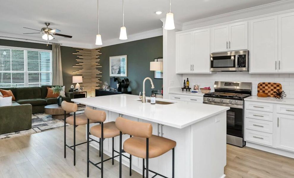 Furnished interior in a model home at Lauren Park Townhomes in Lexington (Image 5).