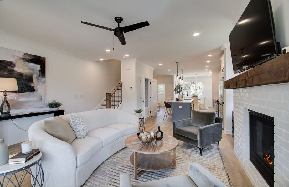 Furnished interior in a model home at Townes at South Main in Kennesaw (Image 3).