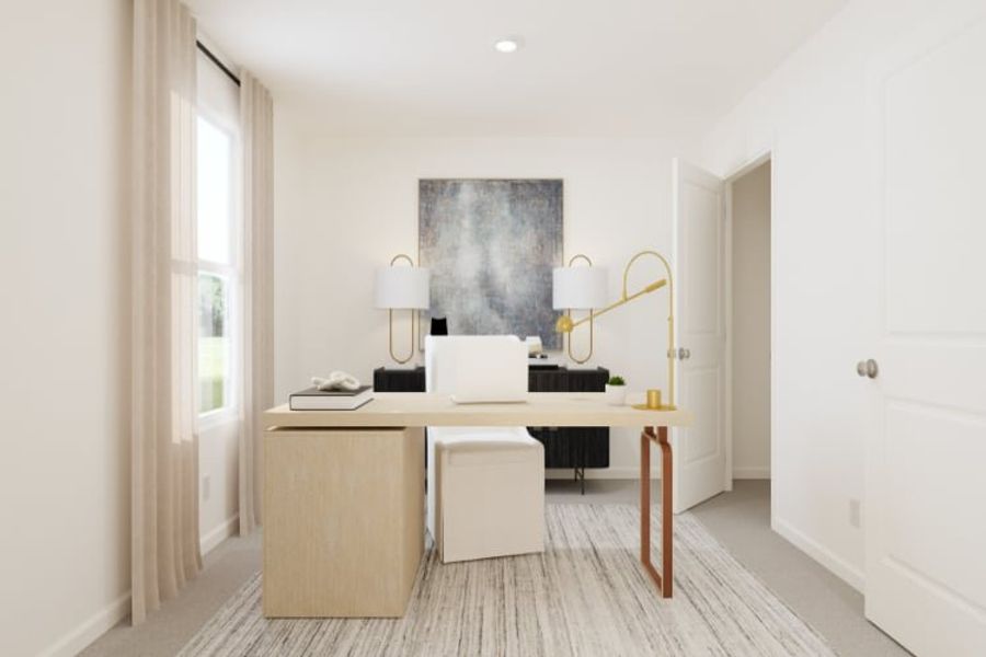 A room with a desk and a lamp. A room with a desk and a lamp.