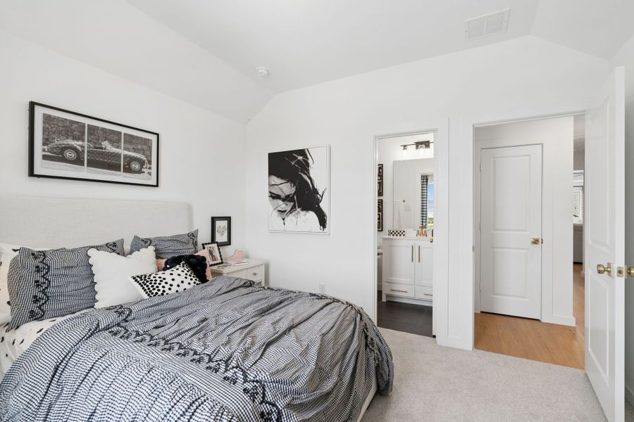 Furnished interior in a model home at Sweetgrass 65s in Haslet (Image 45).