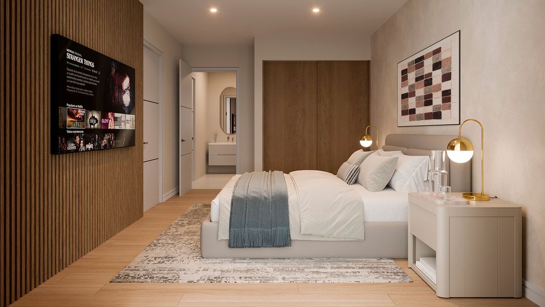 Furnished interior in a model home at Visions at Brickell Station in Miami (Image 13).