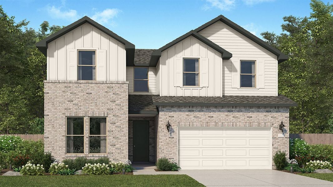 Front exterior of a home in the The Canopies community, located in Splendora, TX (Image 20).