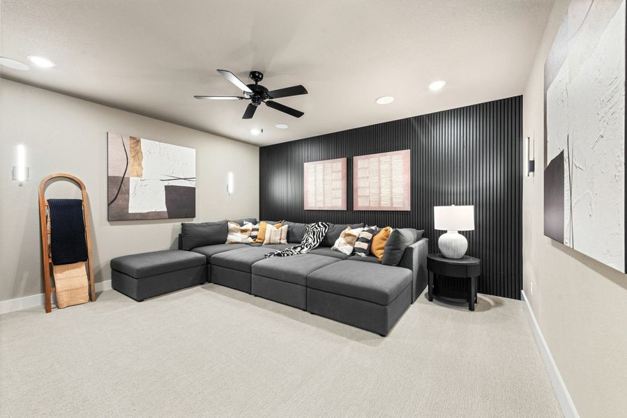 Furnished interior in a model home at Caliterra in Dripping Springs (Image 66).