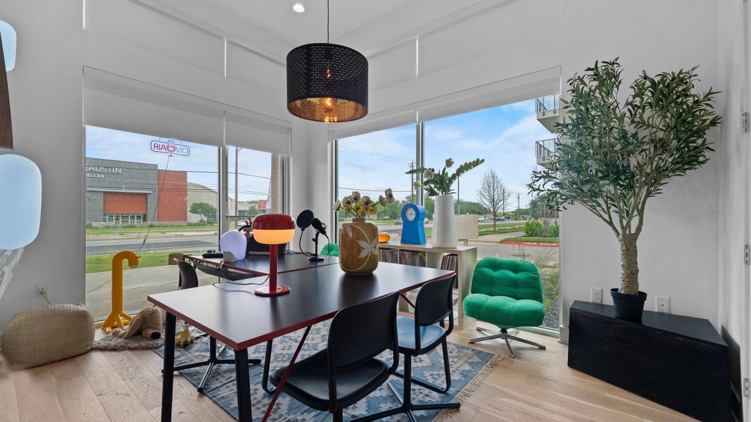 Furnished interior in a model home at MUELLER EIGHT LIVE WORK COLLECTION in Austin (Image 24). Furnished interior in a model home at MUELLER EIGHT LIVE WORK COLLECTION in Austin (Image 24).