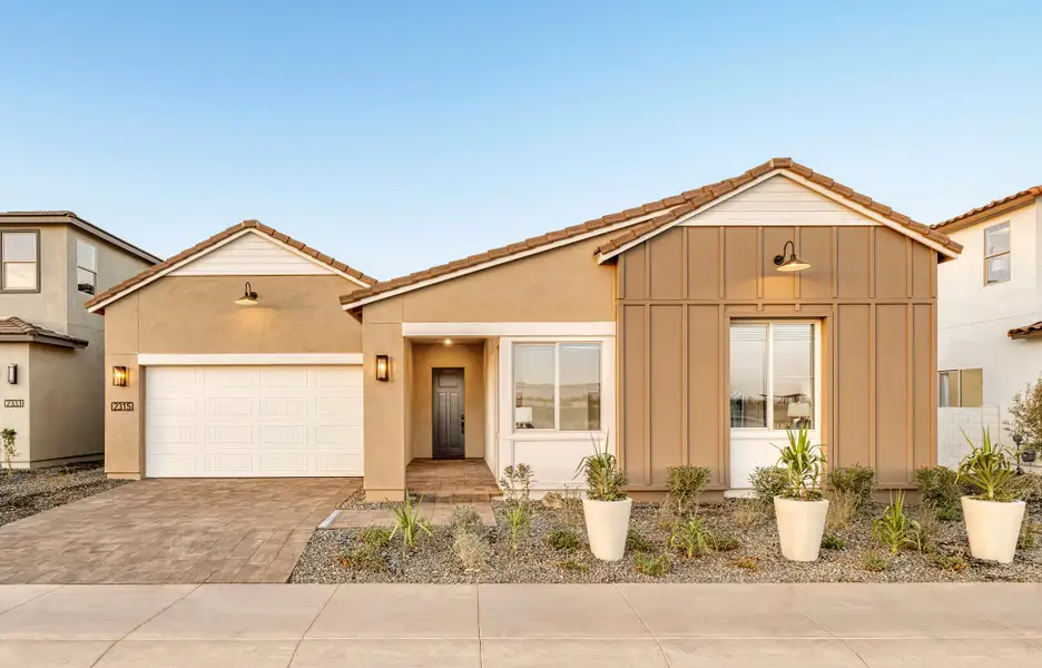 Front exterior of a home in the Revana at Soleo community, located in Queen Creek, AZ (Image 3).