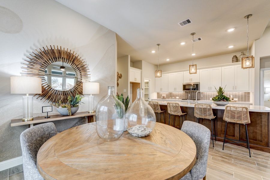 Furnished interior in a model home at Gatherings® at Chambers Creek: Duets in Willis (Image 10).